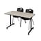Kobe Rectangle Tables > Training Tables > Kobe Mobile Table & Chair Sets, 48 W, 24 L, 29 H, Maple MKTRCC4824PL47BK - alternate 1